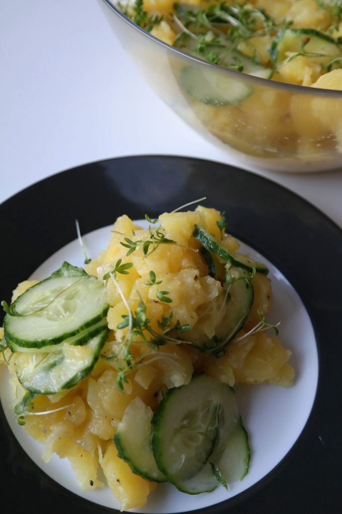 Bayerischer Kartoffelsalat mir Gurke Vegane Küche