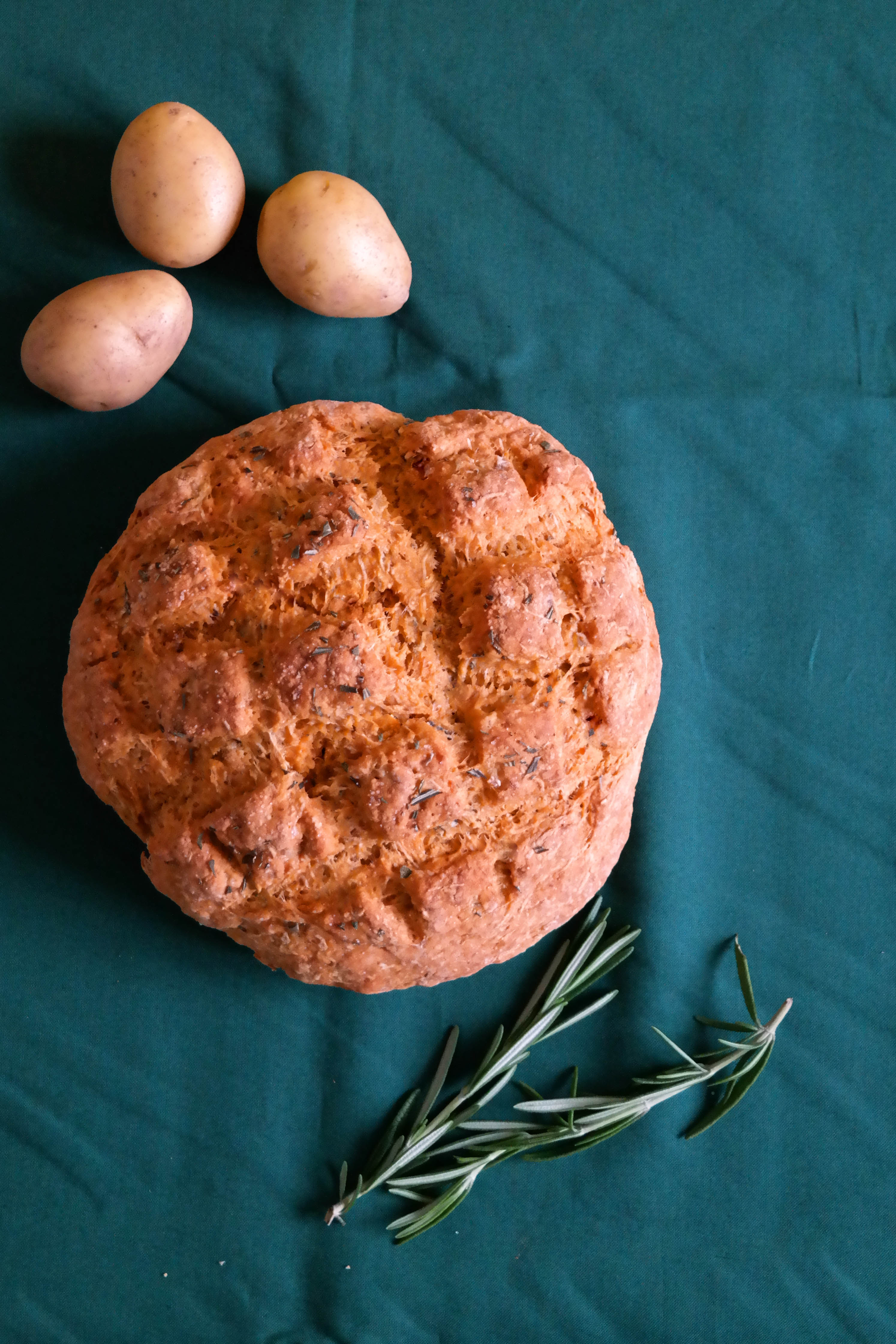 Kartoffel-Rosmarin Brot Rezept Vegan Hefefrei