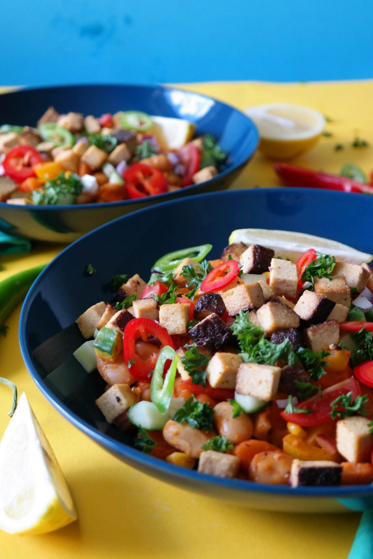 Mexikanischer Bohnensalat mit geräuchertem Tofu – Vegane Küche